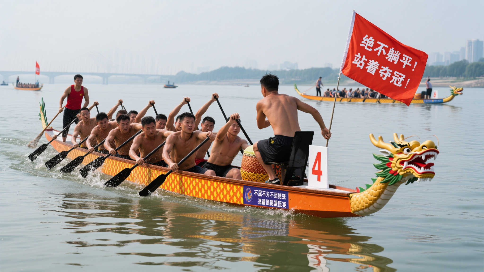 拒绝躺平，奋楫争先！龙舟队勇夺热身赛冠军